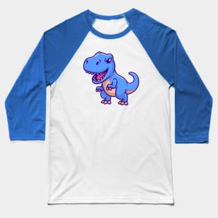 Cute Blue Tyrannosaurus Baseball T-Shirt